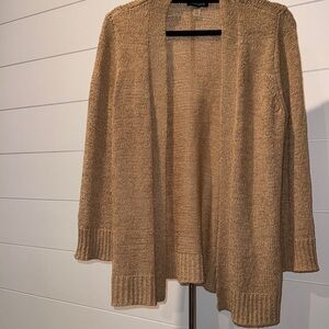 Cable & Gauge Chic Tan Open Front Cardigan Size Medium